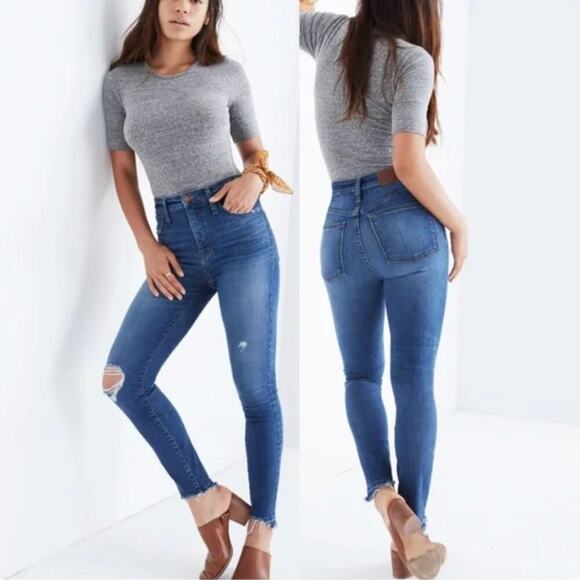 Madewell Curvy High-Rise Skinny Jeans: Drop Step-Hem Edition - Picture 1 of 10
